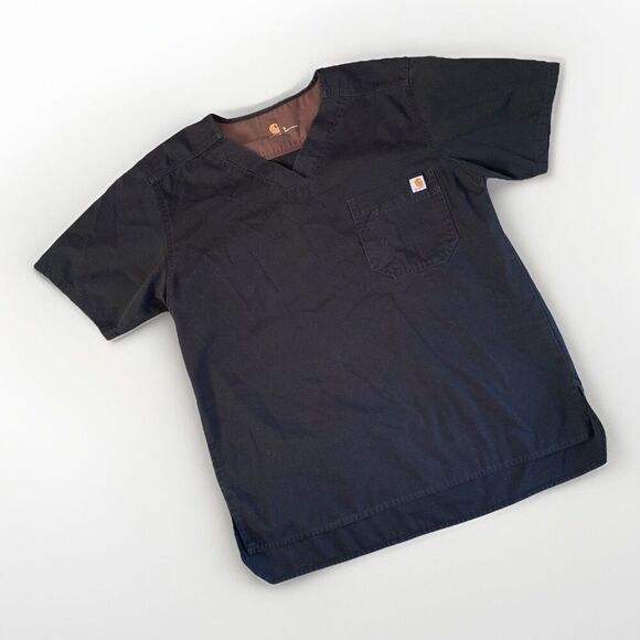 Carhartt Scrub Top Mens SMALL Black Nursing Medical Doctor Ripstop Nurse - Picture 1 of 5
